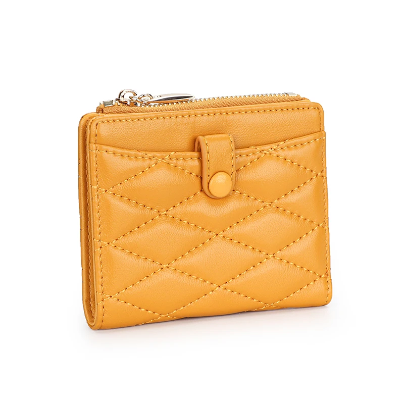 

Новое поступление, Женский кошелек на молнии, Роскошный кошелек из 100% овечьей кожи для женщин, 2021, короткие стильные женские кожаные мини-кошельки