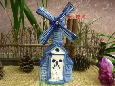

Creative ceramic crafts Holland windmill household ornaments High-end luxury Sculpture statue carving Home Decoration