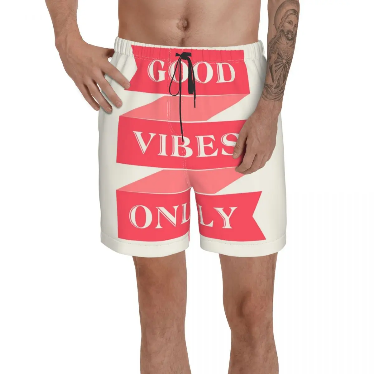 

Мужские штаны Good Vibes серфинг пляжные плавки для плавания спортивные быстросохнущие сетчатые Повседневные Симпатичные забавные шорты для в...