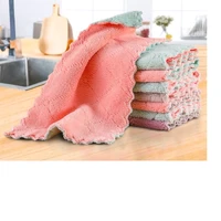 5 pieces of wet and dry kitchen thickened double sided durable dishwashing cloth absorbing water no oil no lint
