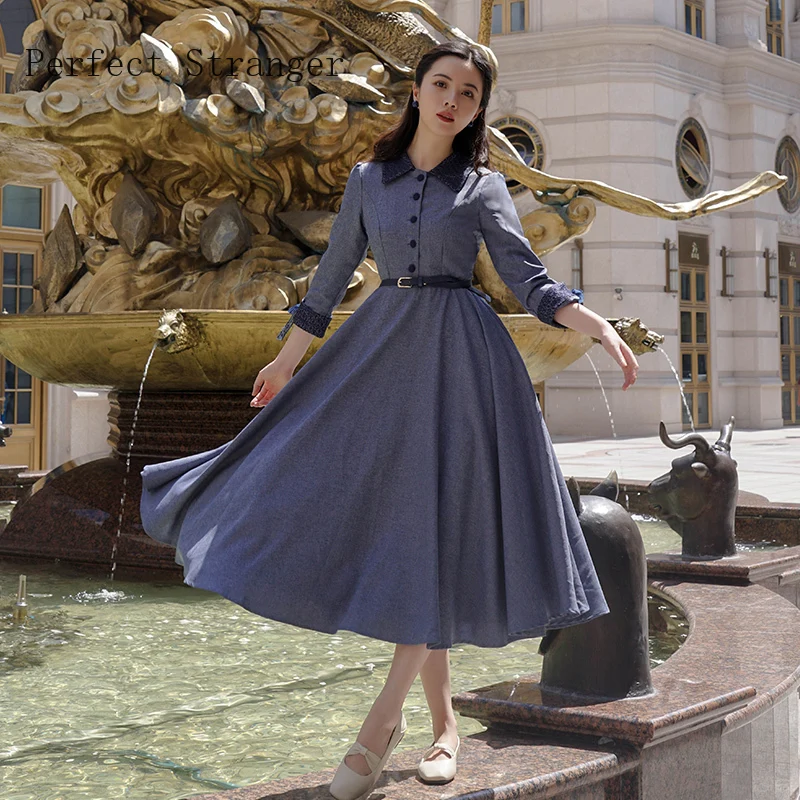 2019 Осень Зима Новое поступление Высокое качество Ретро три четверти рукав