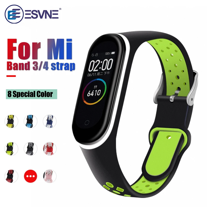 Силиконовый спортивный браслет ESVNE ремешок для Xiaomi Mi Band 4 браслета Miband 3