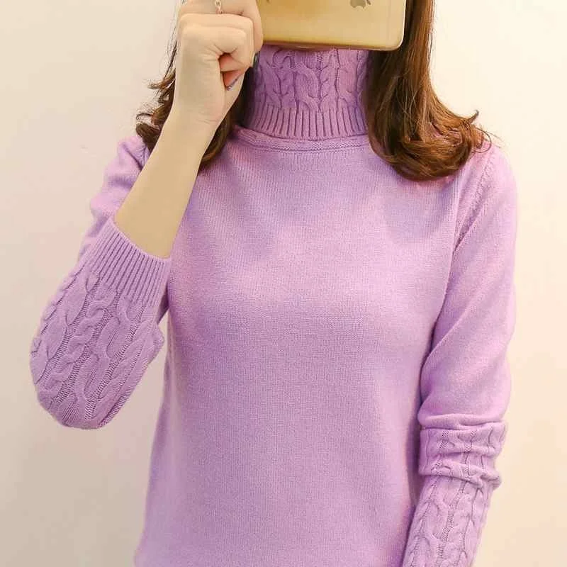 

Turtleneck Pullovers Autumn Winter Sweaters New 2021 Long Sleeve Thick Warm Female All-match Slim Bottoming Inside The Hedging