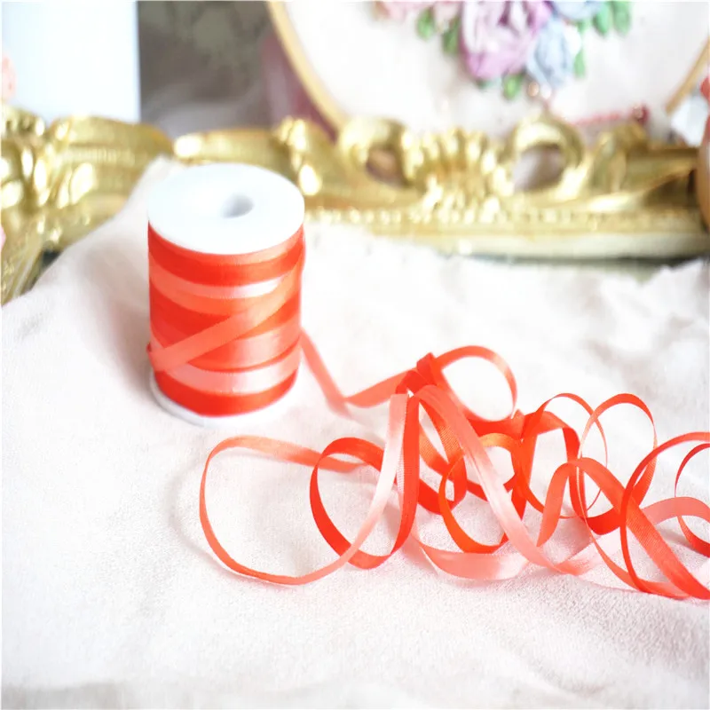 Тонкая шелковая вышитая лента Anya 4 мм х 10 м в рулоне из 100% чистого шелка