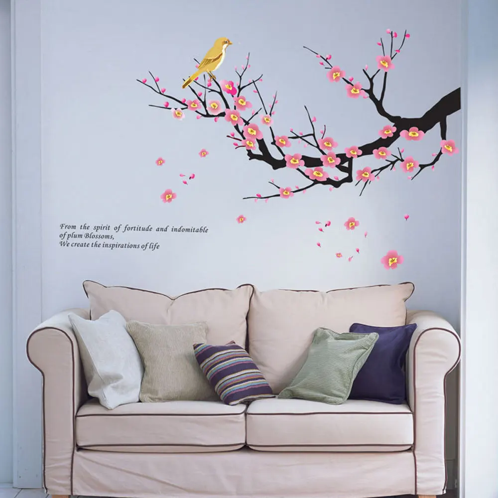 Цветы сливы детские наклейки на стену съемные для детской спальни