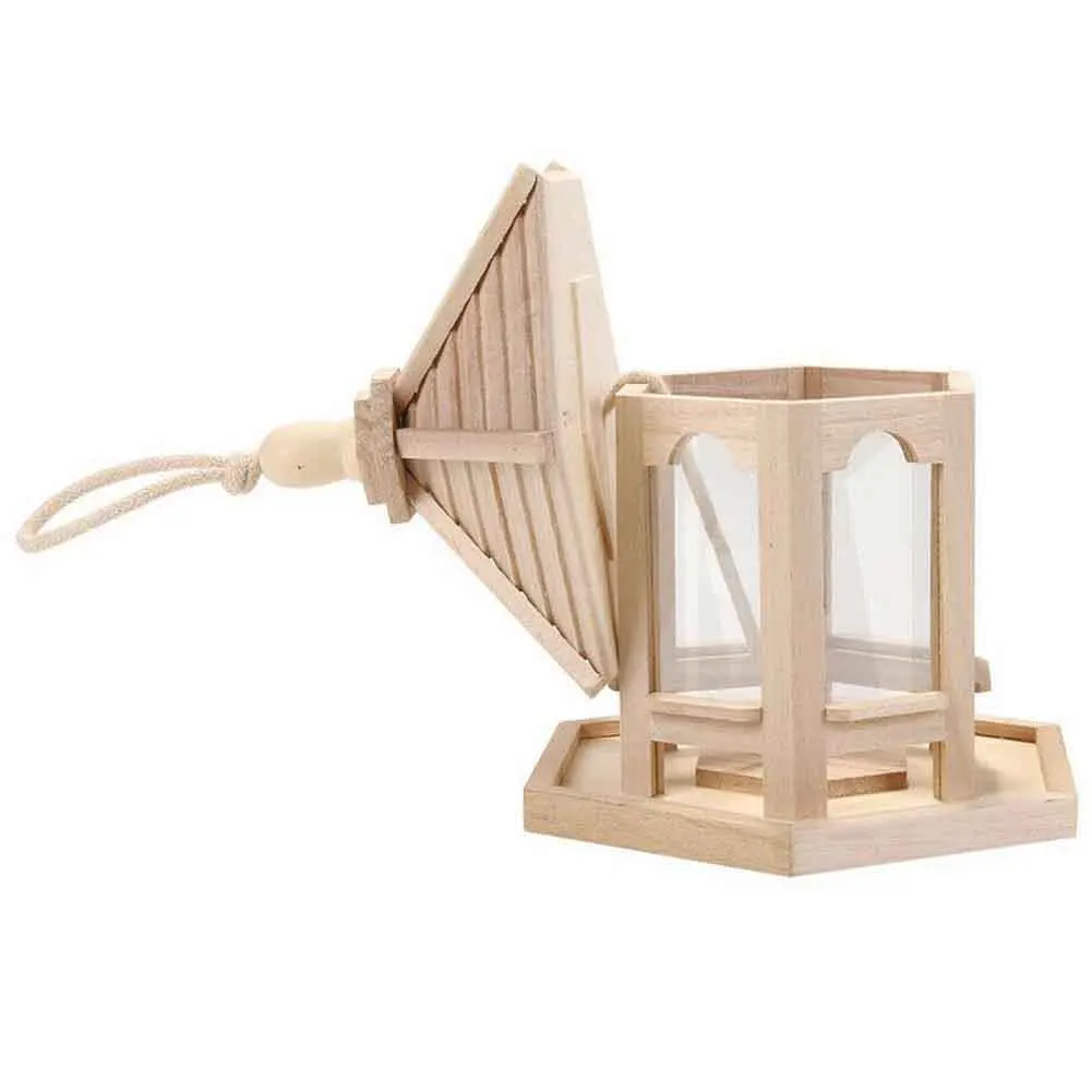 Двор открытый сад прозрачная доска деревянная кормушка для птиц легко