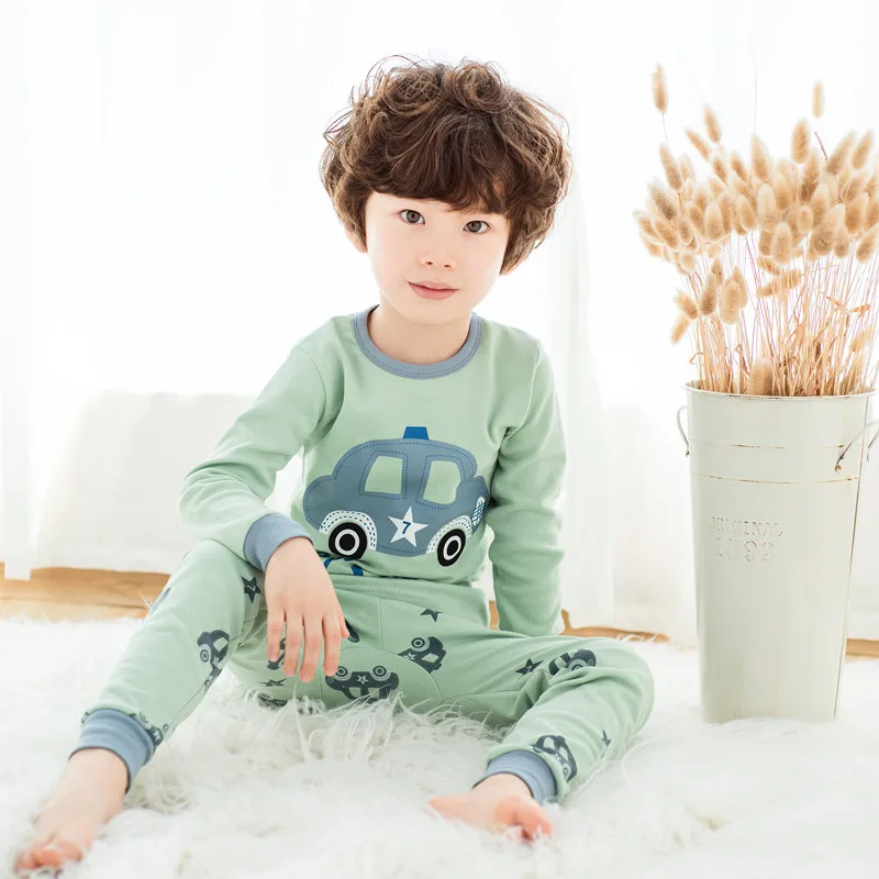21 Ribbed Pajamas Детские рождественские пижамы для мальчиков, пижамы для девочек, пижама с динозавром, комплекты для малышей, Детская Пижама для девочки, одежда для сна для мальчиков - Цвет: 21 Ribbed Pajamas