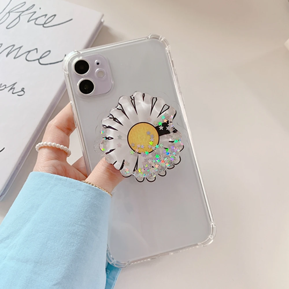 squishy cartoon quicksand liquid lovely kids phone holder portable bracket adjustable folding stander for iphone samsung huawei free global shipping