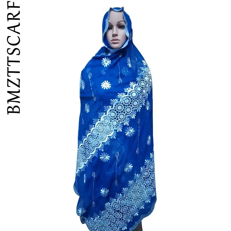 Королевский синий шарф! Новинка африканские шарфы 2019 мусульманский женский шарф