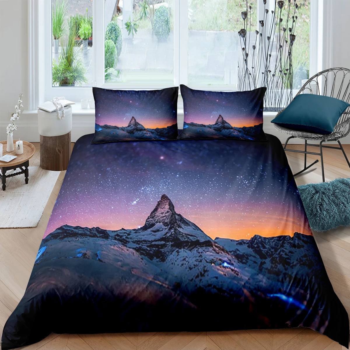 

Autumn Landscape Duvet Cover River Bedding Set Home Textile 3D Print Night Bedclothes Pillowcase Double Bed Twin Full Size 135