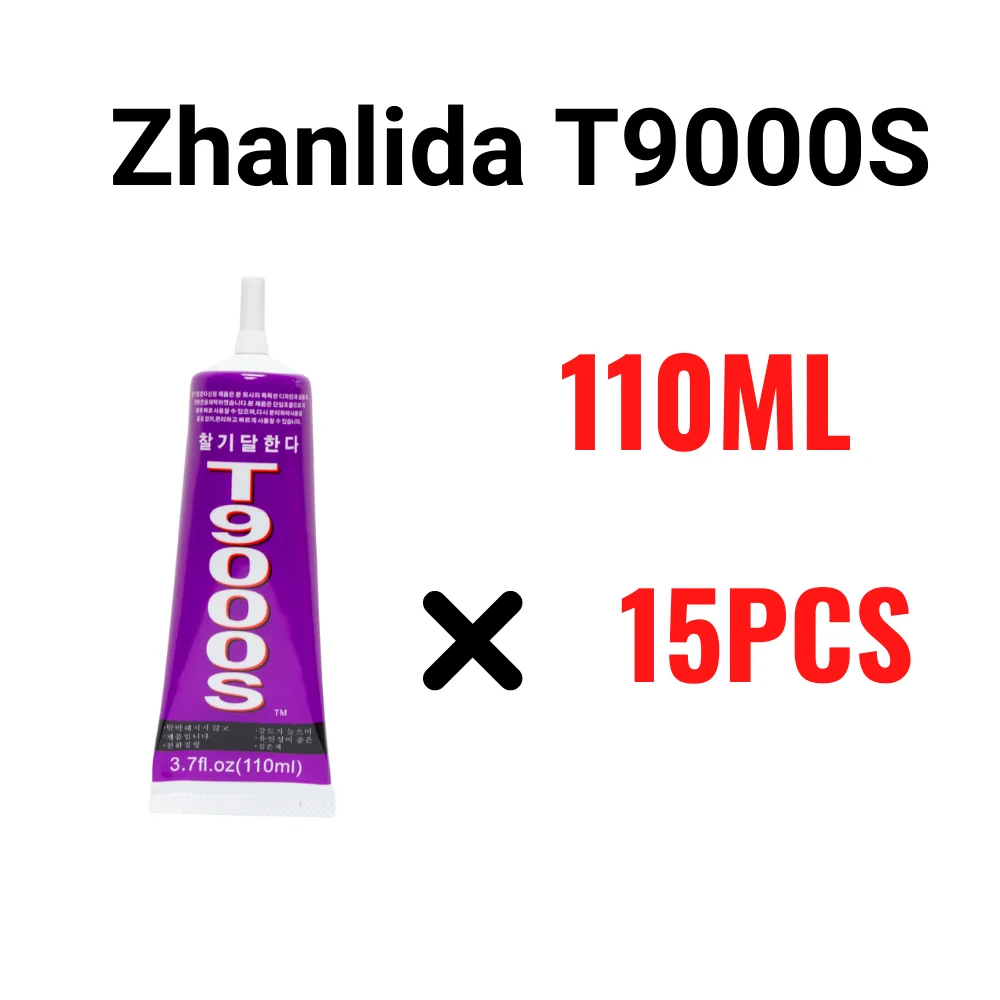 15PCS Pack Zhanlida T9000S 110ML Black Contact Adhesive MultiPurpose Super Strong Emiconductor Jewelry Phone Case Repair Glue