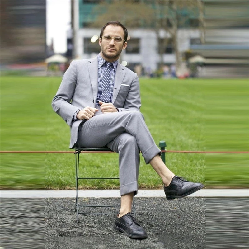 Новое поступление светильник серый Свадебные смокинги Slim Fit костюмы