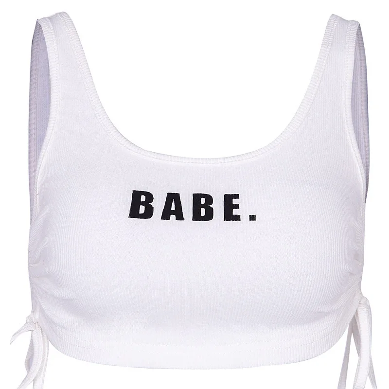 

Summer Women Cropped Top Sexy Backless Off Shoulder Short Shirt Female White Sleeveless Printed Clothing Clubbing Party Camis