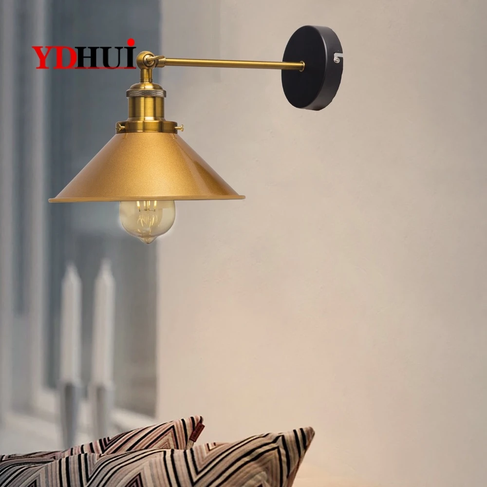 Черные промышленные настенные лампы в стиле лофт винтажный прикроватный