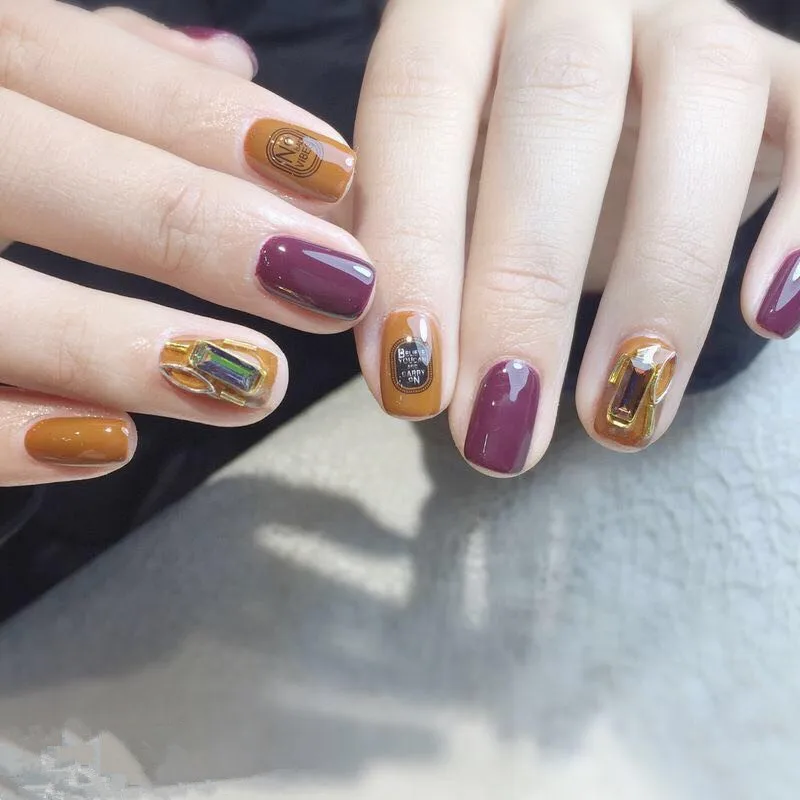 Корейская мода DIY наклейки для ногтей Красота полное покрытие самоклеющиеся с