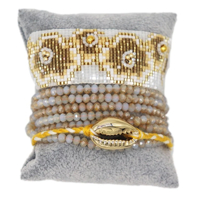 

GRAPES Pulsera Mujer 2021 MIYUKI Cuff Bracelet 3D Flower Bracelets Jewelry Women Handmade Loom Beads Bohemian Fashion Summer