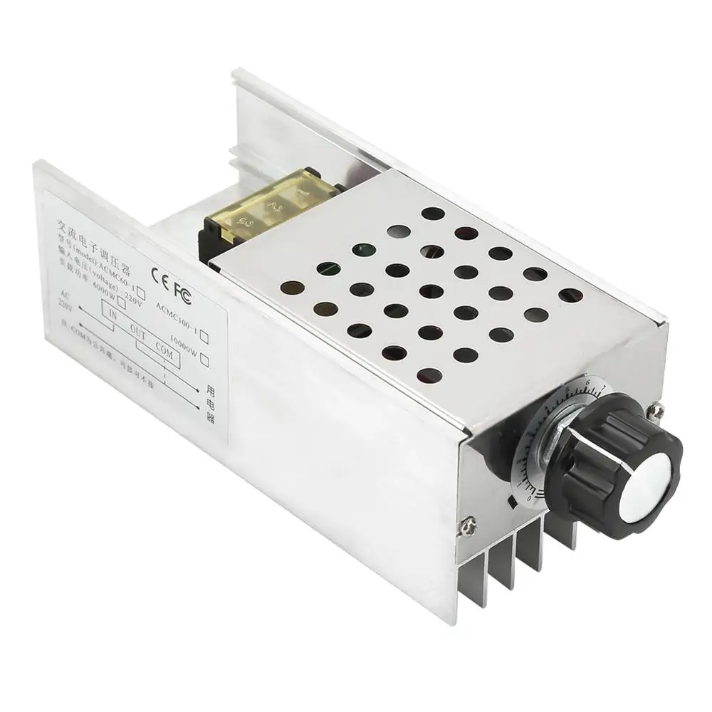 6000W Скорость Контроллер SCR Напряжение регулятор AC 220V LED диммер мотор Температура