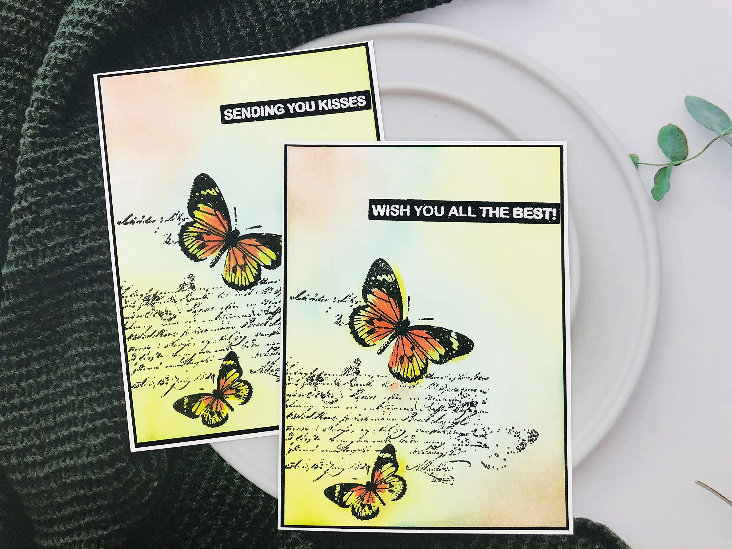 Alinacutle полосатый вырезанный с чувствительностью прозрачный штамп баннер