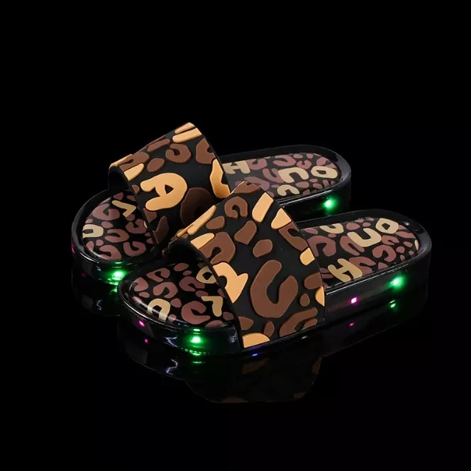 2021 обувь светящаяся Желейная летняя детская светодиодная тапочка шлепанцы для