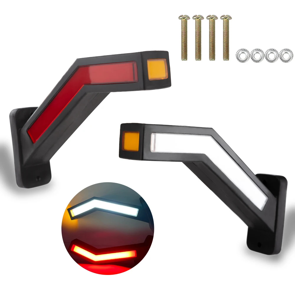 

12-24V LED Side Marker Light Warning Tail Light For Auto Trailer Truck Lorry Lamp 2PCS 33 LEDS Dynamic Trailer Lights