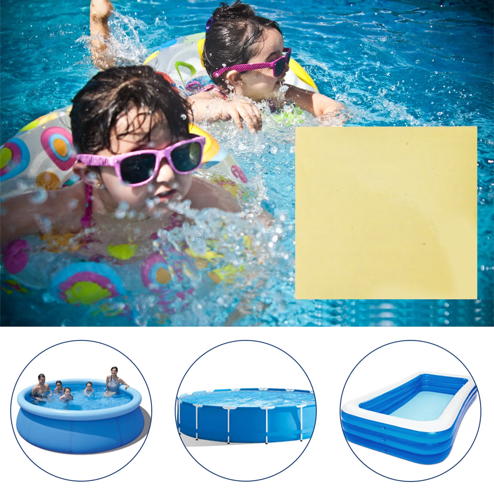 

50PCS Swimming Float Repair Patch PVC Pool Inflatable Toy Repair Tape Clear Swimming Ring Air Dinghies Adhesives Accessories