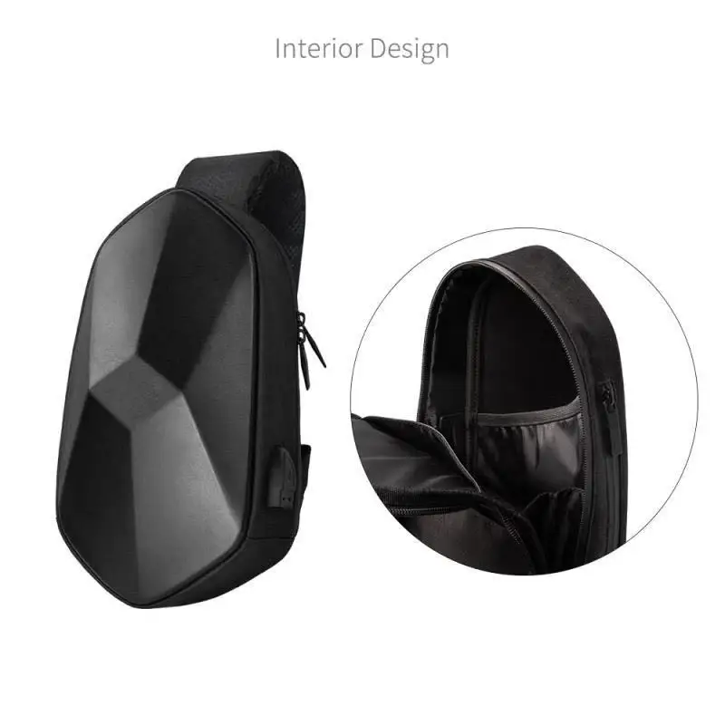 Мужская нагрудная сумка из искусственной кожи многофункциональная через плечо с