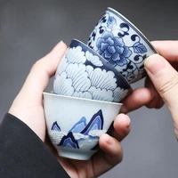tea cup household small teacup japanese style tea cup kung fu tea set master cup black tea green tea personal cup teacups