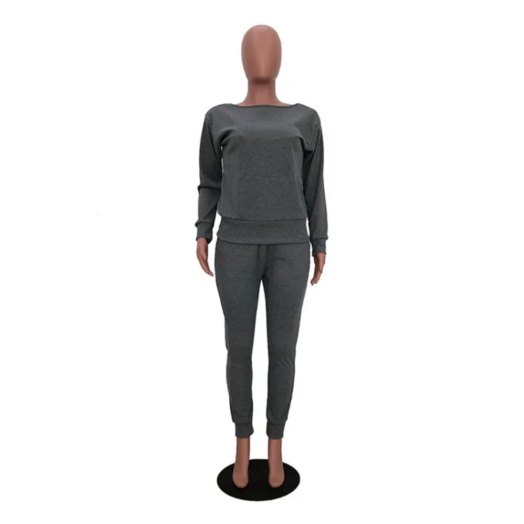 

KALENMOS Knitted Ribbed Women's Set Long Sleeve Sweater Top Pencil Pants Suit Active Wear Tracksuit Two Piece Set Fitness Outfit