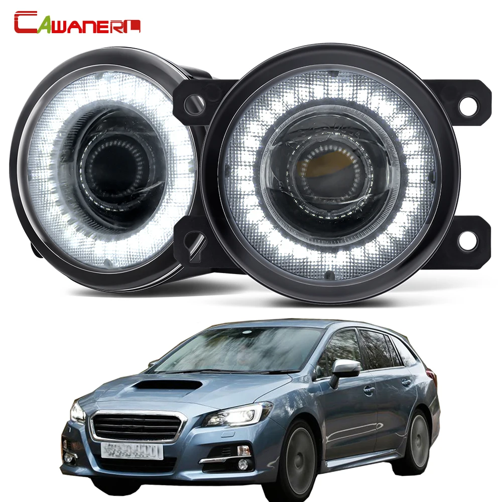 

2 Pieces Car LED Fog Light Assembly Angel Eye Daytime Running Light DRL 30W 8000LM 12V For Subaru Levorg Impreza 2014-2018
