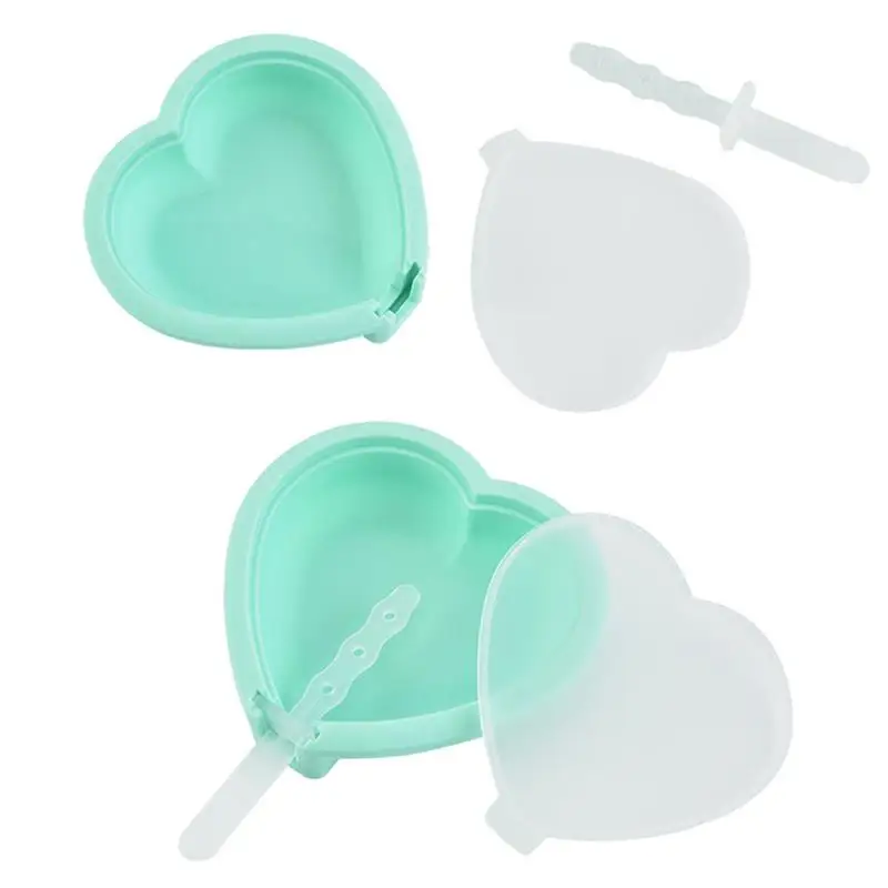 

Handmade Silicone Popsicle Molds Heart-shaped Ice Cream with Lid Stick Sweet Mold DIY Ice Cube Tray Candy Molds Kitchen Gadget