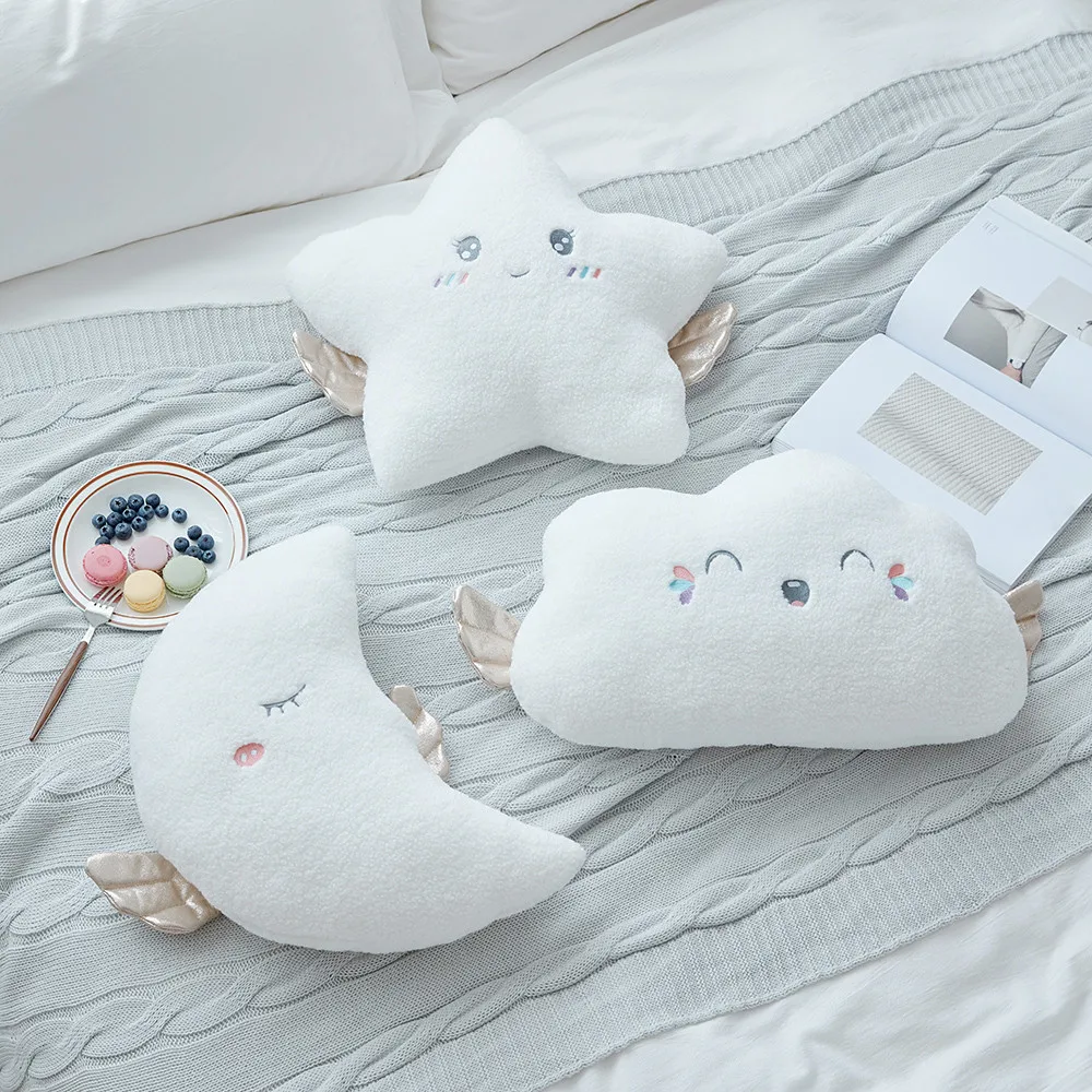 

New Stuffed Cloud Moon Star super soft Plush Pillow Cushion Cloud Stuffed Plush baby accompany Pillow birthday Gift for kids