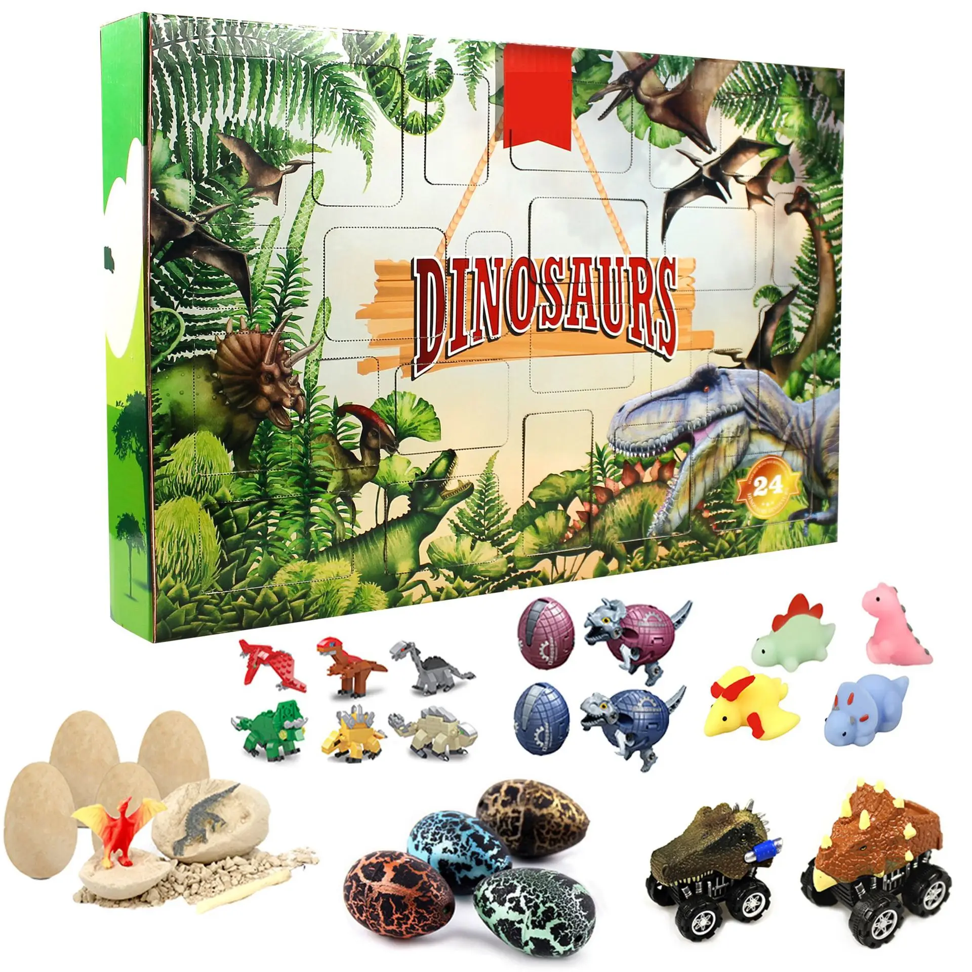 

24Pcs Creative Dinosaurs Eggs Digging Toy Blind Box Archaeological Disassembly Assembly Dinosaur Set Christmas Gift Toys for Kid