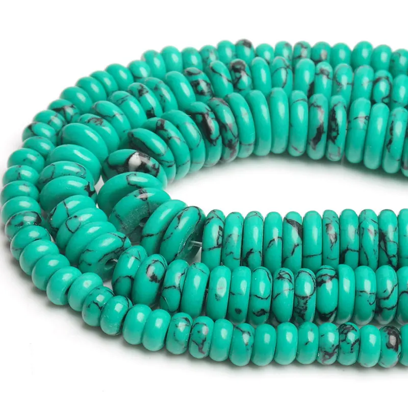 

Из натурального камня бирюзы рондели разделительные бусины для изготовления ювелирных изделий 15 "нитка сделай сам аксессуар бусины для бра...