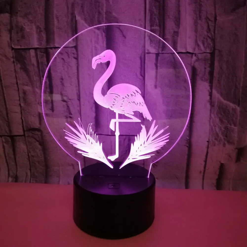 Фламинго 3D RGB светодиодный Ночной светильник 7 цветов менять спальные лампы Bluetooth