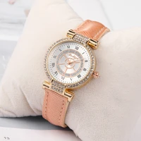 girls pink leather wrist watch 1 piece quartz wrist watch gift new collection