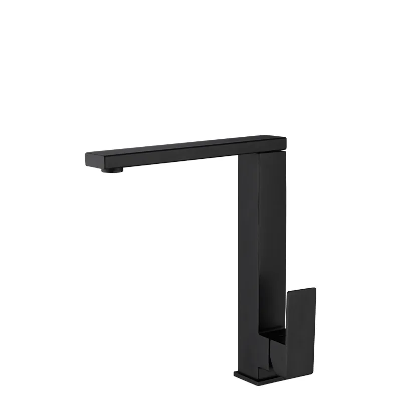 

2021faucet 304 Stainless Steel Black Snk faucet Brushed kitchen Mixer Tap DeckMounted Swivel Faucets 360 Rotation Fixer Taps