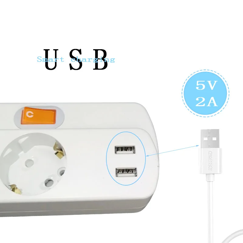 Европейская розетка 16 А 250 В электрическая 2USB порта 5 2 3 переменного тока розетки