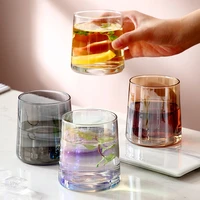250ml clear crystal glass cup high temperature resistant glass cup home living room drinking cup short flower tea cup