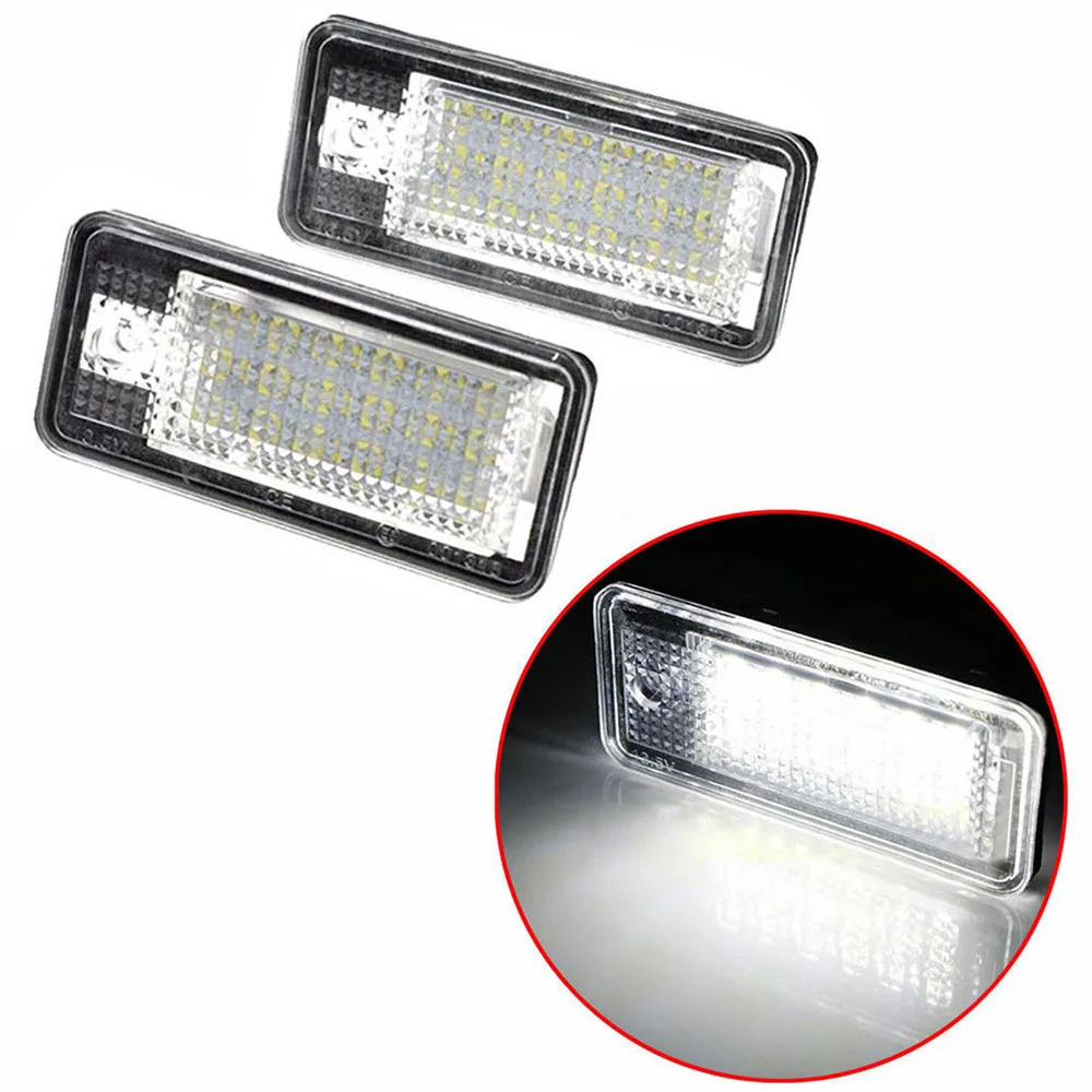 

18 LED License Number Plate Light For A3 8P S3 A4 B6 B7 A6 S6 A8 RS4 Q7 8E0807430A 8E0807430B 8E0943021B 8E0943022B Car Lights
