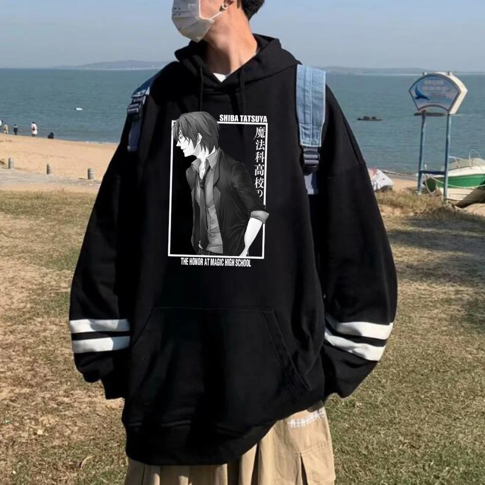 

Асимметричная толстовка с капюшоном в стиле аниме для старшей школы, пуловеры, топы с длинным рукавом, свободные зимние