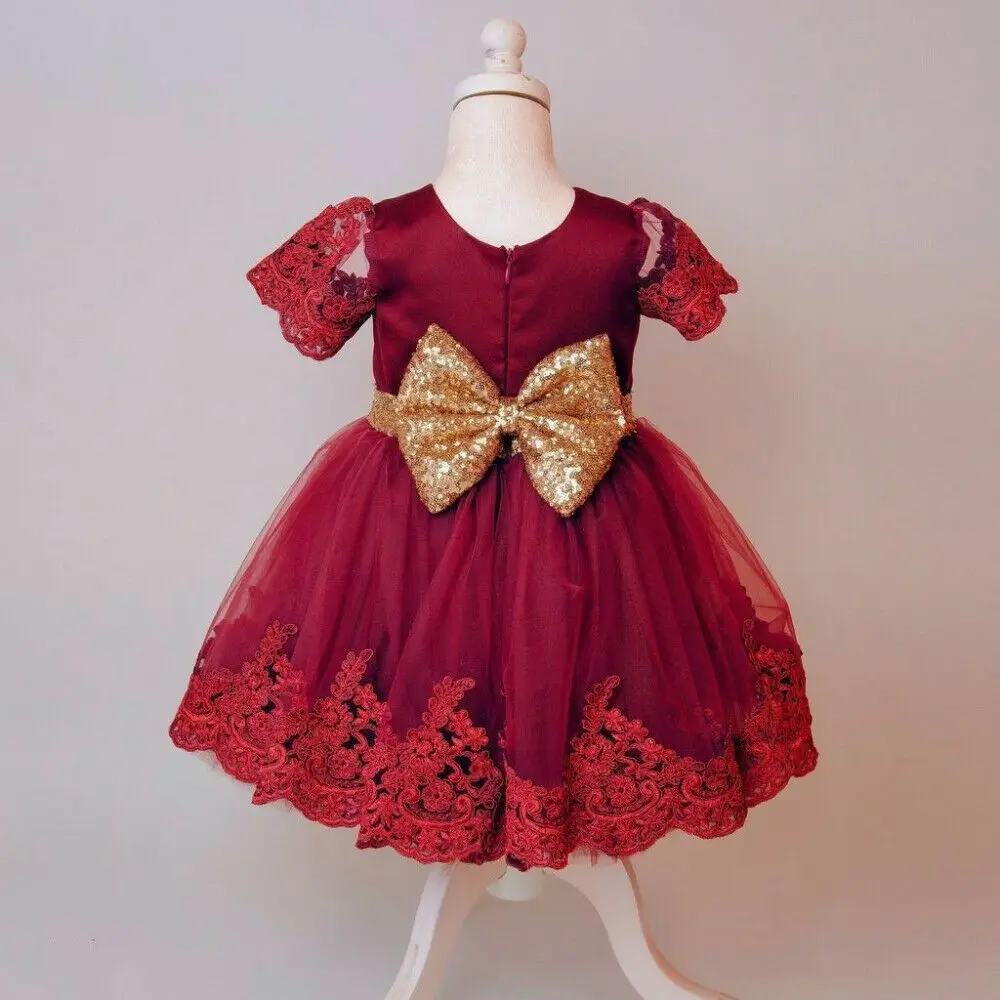 Красное платье-пачка принцессы для маленьких девочек Вечерние платья на свадьбу