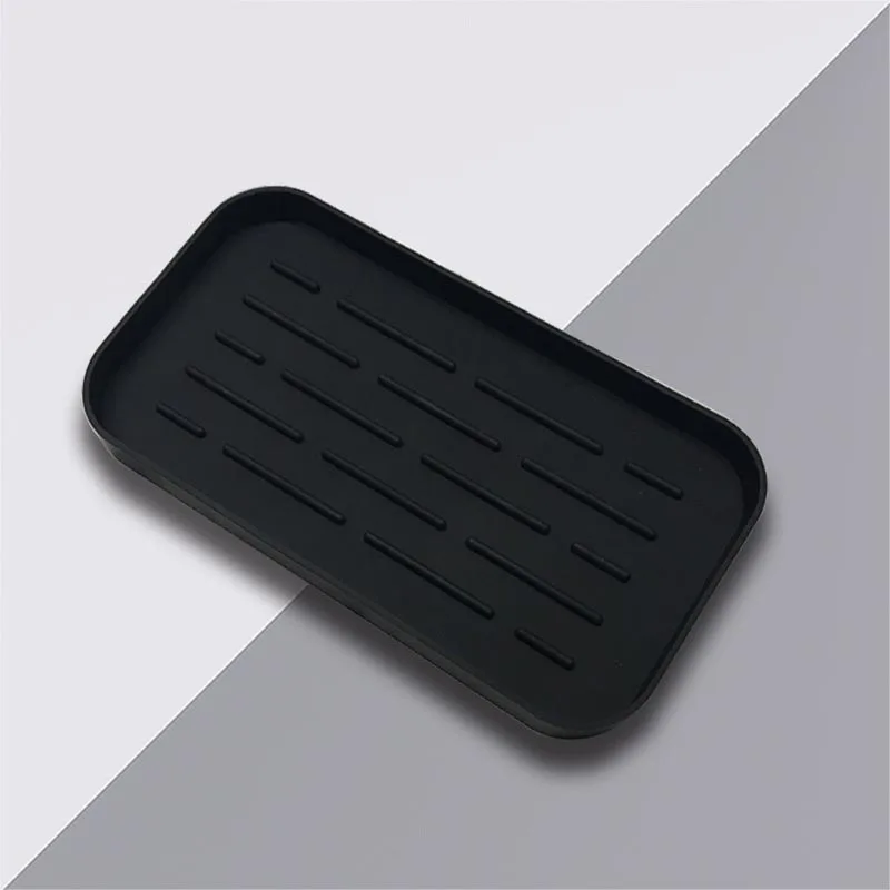 Black Drain Tray Прямоугольный силиконовый Впитывающий Коврик для сушки посуды термостойкая прокладка нескользящий лоток Толстая водная Подушка инструмент для выпечки кухонная утварь - Цвет: Black Drain Tray