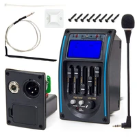 5 band acoustic guitar eq preamp kits guitar amplifier lcd tuner piezo pickup equalizer system with microphone battery box