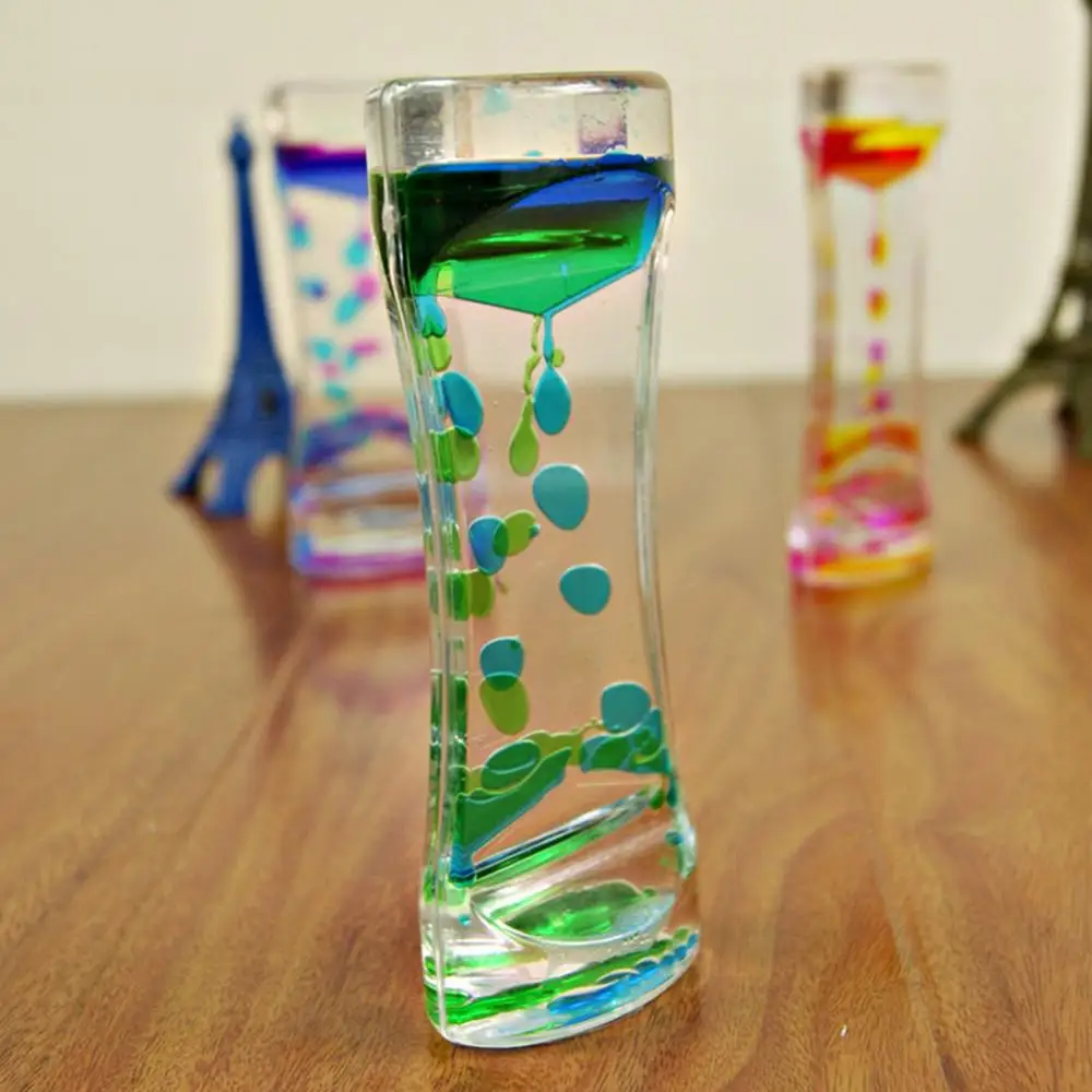 

Double Colors Oil Hourglass Liquid Floating Motion Bubbles Timer Desk Decors Liquid Floating Motion Bubbles Timer Desk Decors