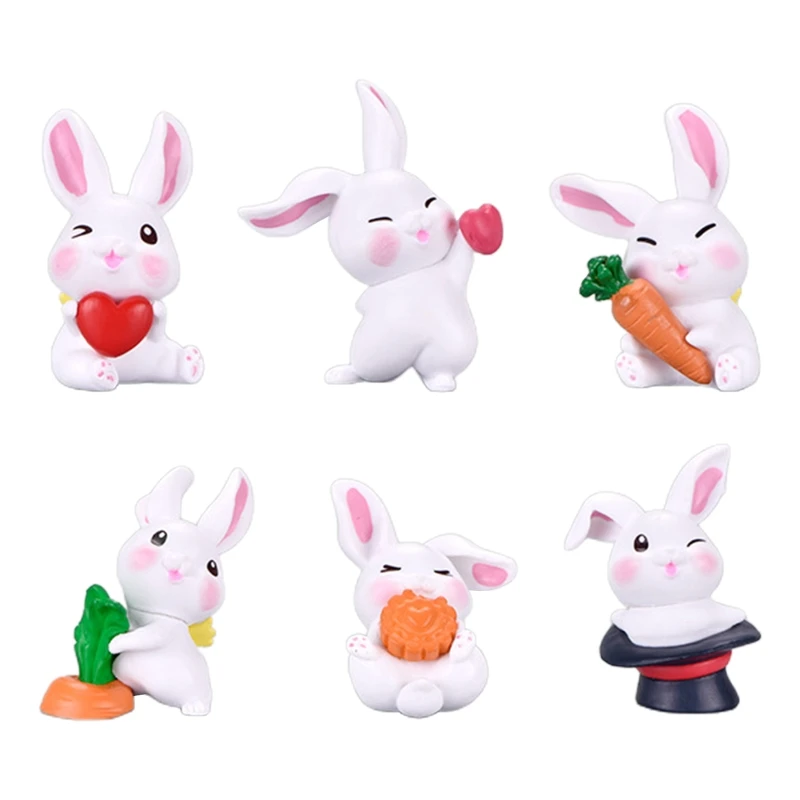 OOTDTY Миниатюрная Фигурка кролика Банни из мультфильма миниатюрные Ландшафтные