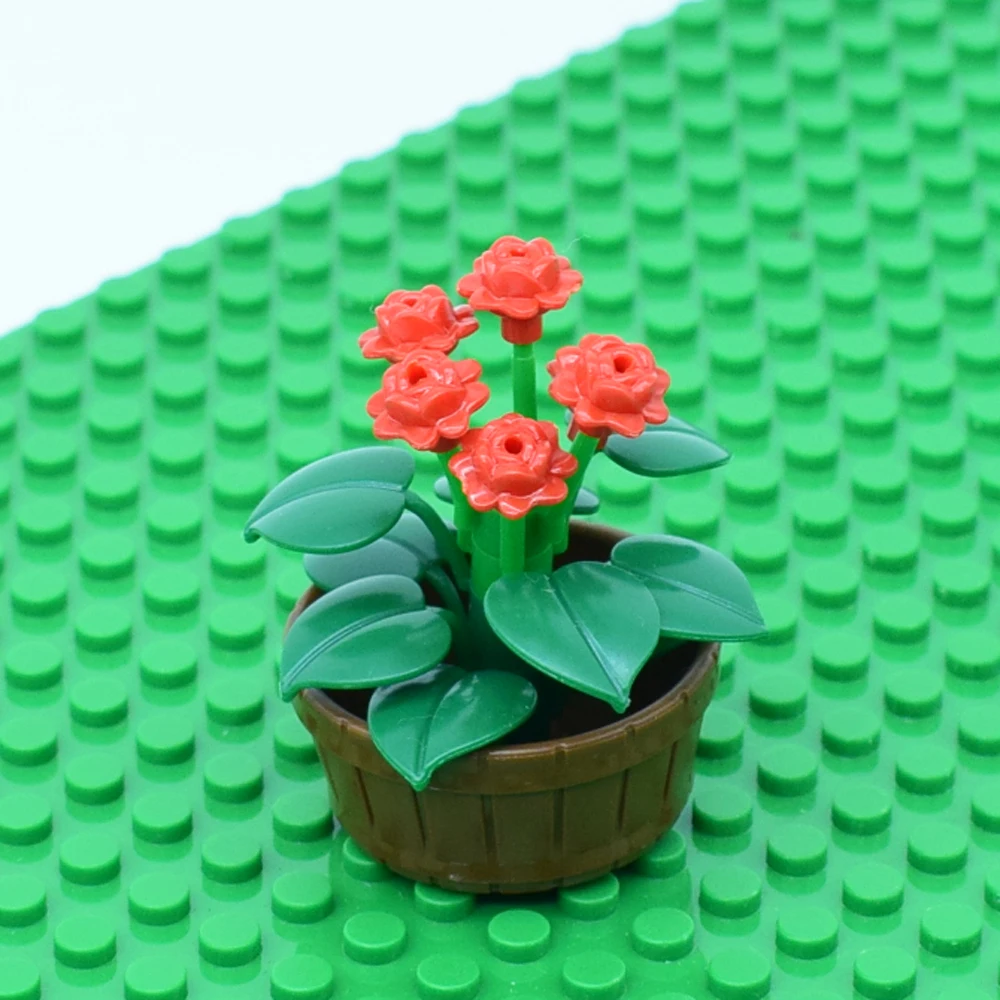 STZHOU Кирпичи DIY Красочные цветы горшок растения красная роза стволовых бочонок