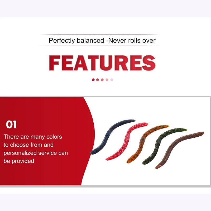 Приманка рыболовная 8 зажимов мягкий дождевой червь 10 см 2 г шт./пакет медленно