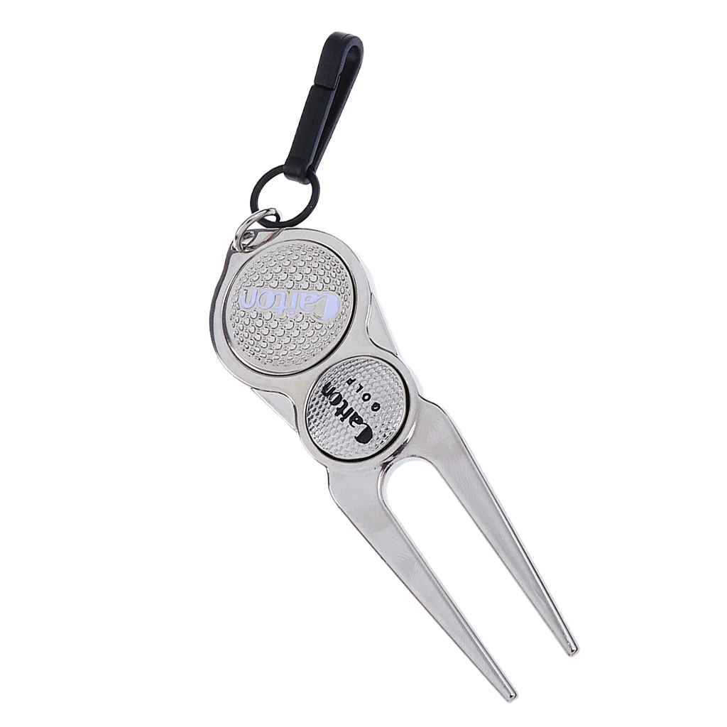 

Portable Golf Pitch Mark Divot Repair Tool & Marker, Snap Clip