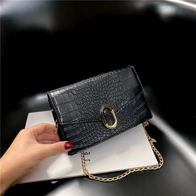 Designer de Luxo Couro do Plutônio Bolsa do Mensageiro Moda Feminina Bolsa Novo Bolsas Femininas Crocodilo Padrão Corrente Ombro 2021