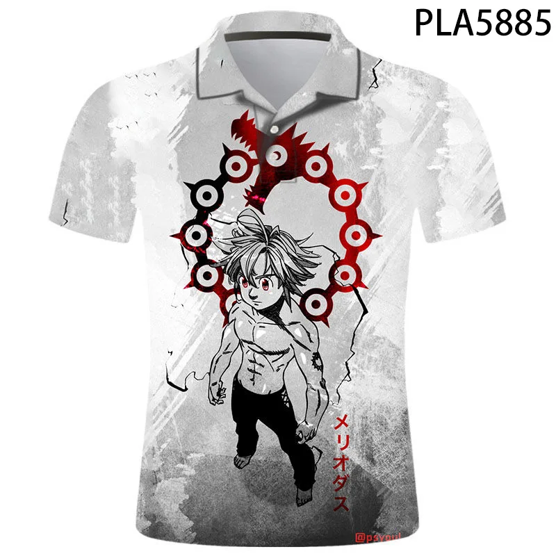 Hombre Camisa De Polo 3D печатных сапоги в Стиле персонажа Дианы из игры The Seven Deadly грехов Nana